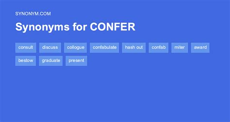 Confer synonym - CONFER A TITLE definition | Meaning, pronunciation, translations and examples